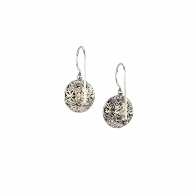 Kallisto Round Earrings in oxidized Silver 925 - Image 2