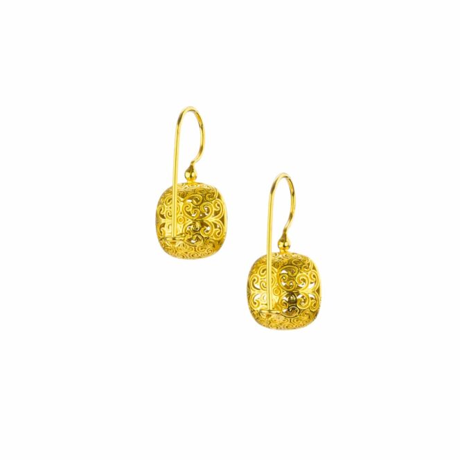Kallisto Cushion Earrings in Gold plated silver 925 - Image 3