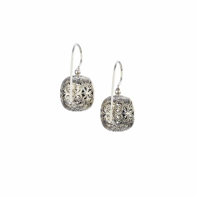 Kallisto Cushion Earrings in oxidized Silver 925 - Image 2