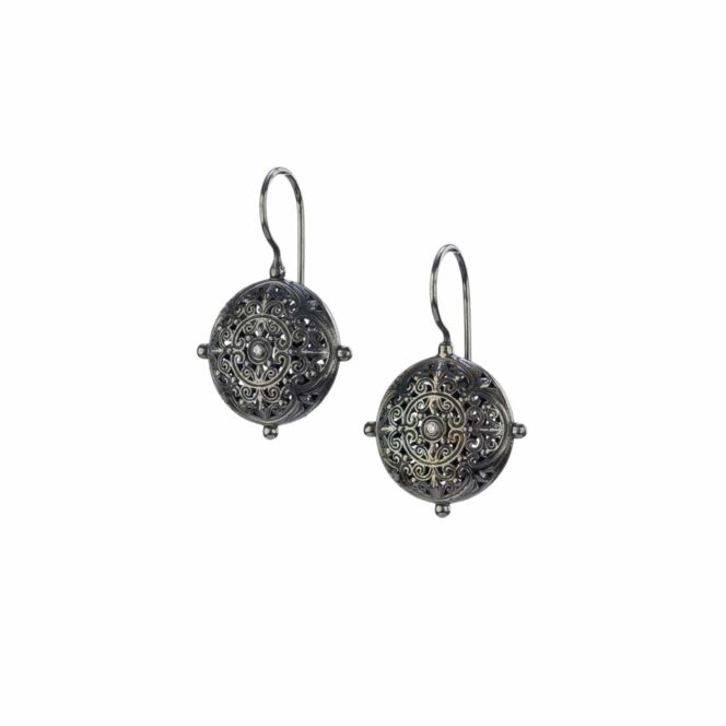 Kallisto Round earrings in Black plated silver 925