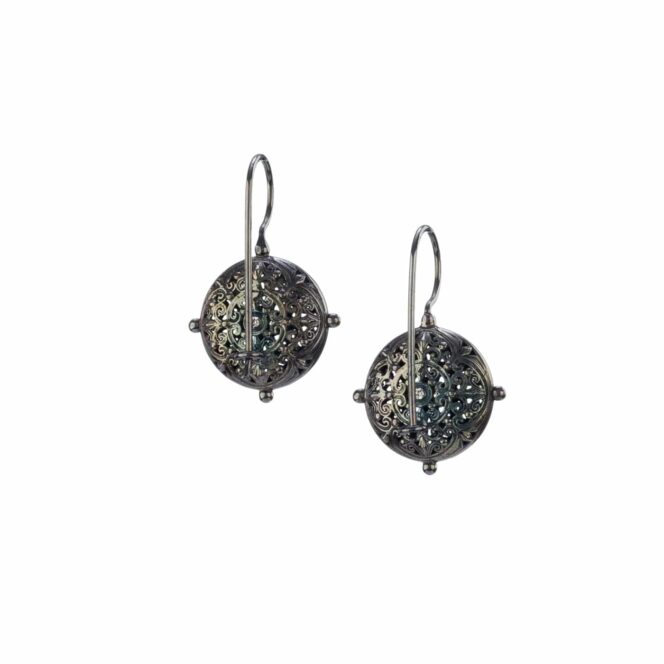 Kallisto Round earrings in Black plated silver 925 - Image 2
