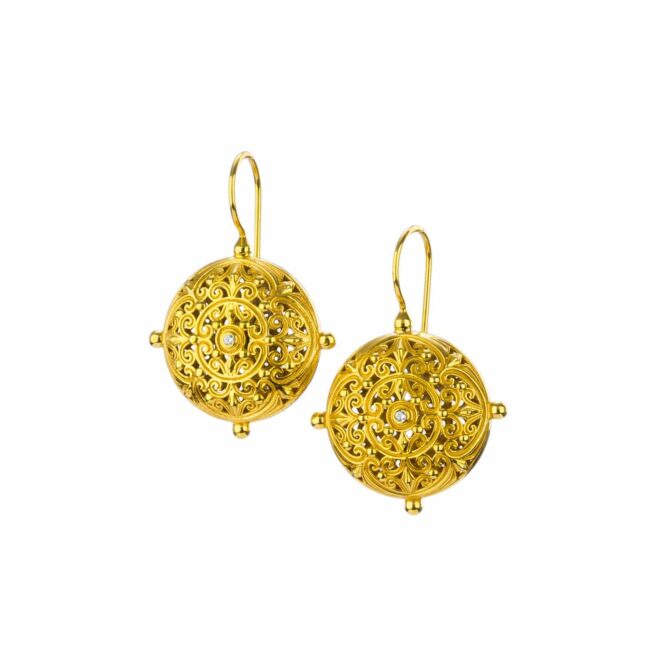 Kallisto Round Earrings in Gold plated silver 925
