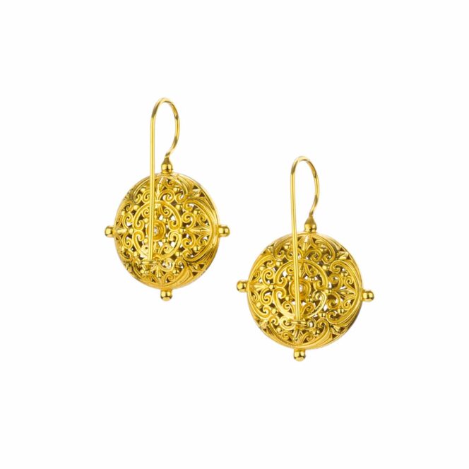 Kallisto Round Earrings in Gold plated silver 925 - Image 2