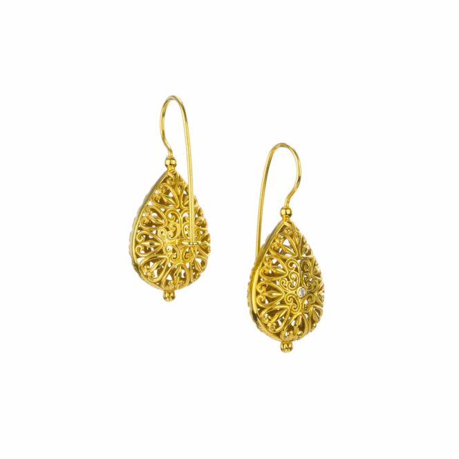 Kallisto Teardrop Earrings in Gold plated silver 925 - Image 2