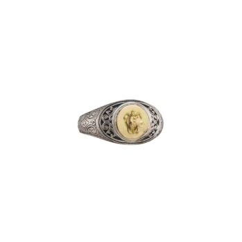 Symbol Ring in 18K Gold and Sterling Silver