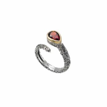 Eden's Garden Ring in 18K Gold and Sterling Silver with Semi precious Stone