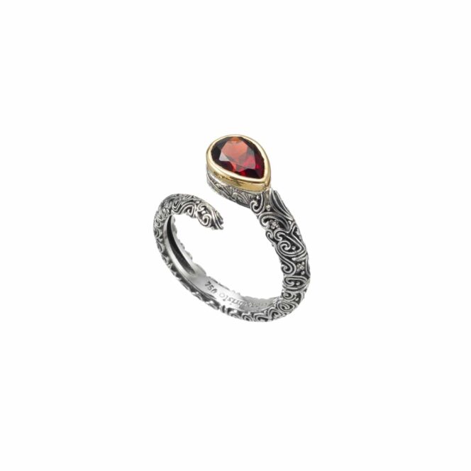 Eden's Garden Ring in 18K Gold and Sterling Silver with Semi precious Stone