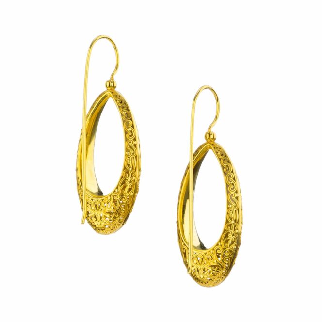Kallisto oval Earrings in Gold Plated silver - Image 3