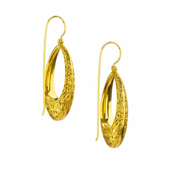 Kallisto oval Earrings in Gold Plated silver - Image 4