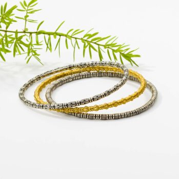 Kassandra Bangles Bracelets set in sterling silver and Gold plated silver