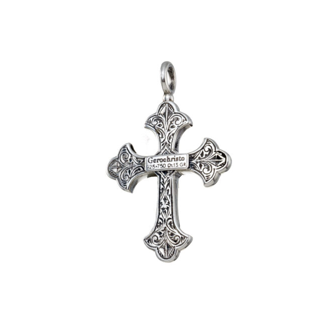 Aretousa Cross in 18K Gold and Sterling silver with Ruby - Image 3