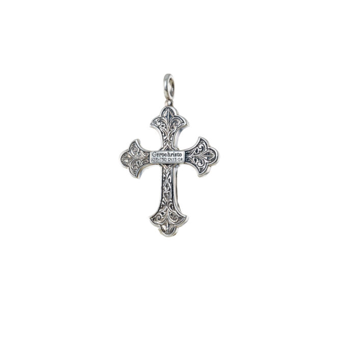 Aretousa Cross in sterling silver with 18K Gold with Pearl - Image 3