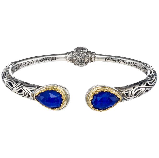 Imperial teardrop Bracelet in 18K Gold and Sterling Silver with Doublet Stones - Image 3