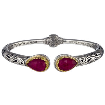 Imperial teardrop Bracelet in 18K Gold and Sterling Silver with Doublet Stones