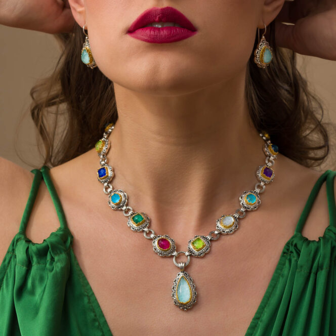 Penelope necklace in sterling silver with Gold Plated Parts - Image 2