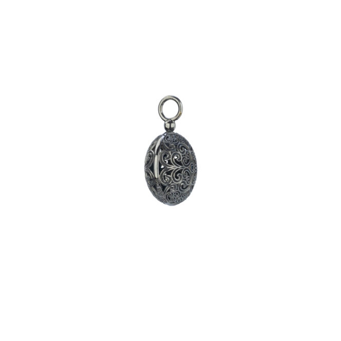 Kallisto round pendant in black plated silver 925 - Image 3
