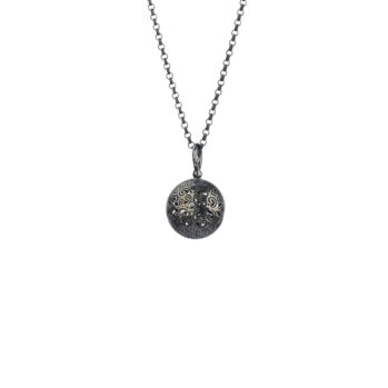 Kallisto round pendant in black plated silver 925