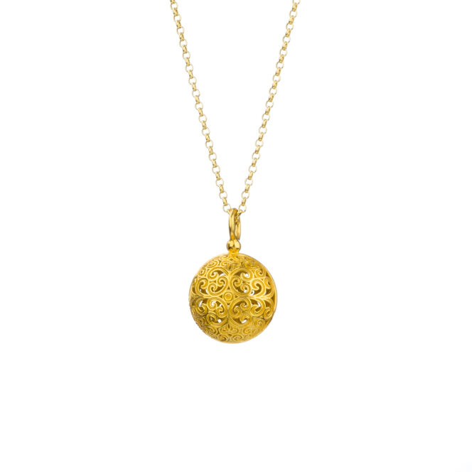 Kallisto round pendant in Gold plated silver 925