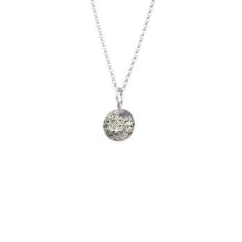 Kallisto round pendant in oxidized silver 925