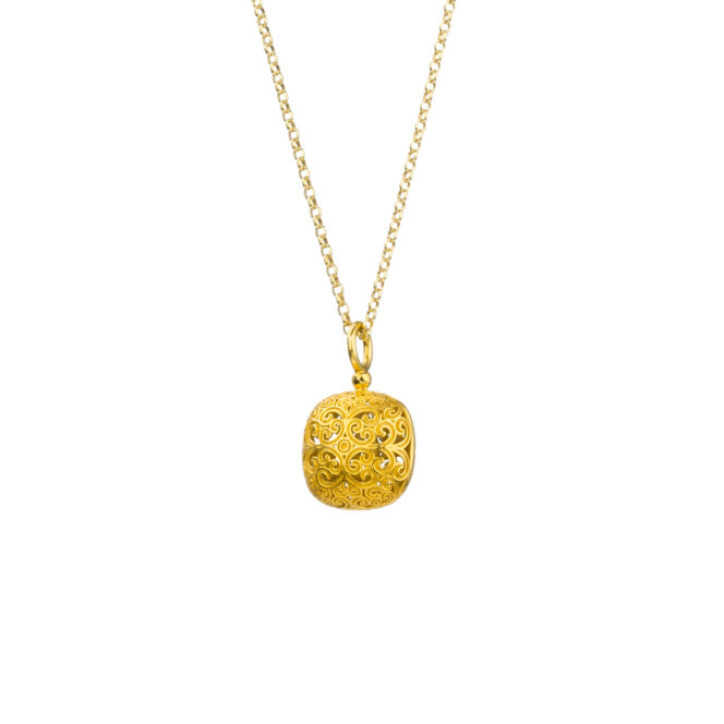Kallisto cushion pendant in Gold plated silver 925