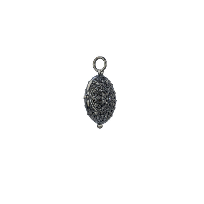 Kallisto round pendant in black plated silver 925 - Image 3