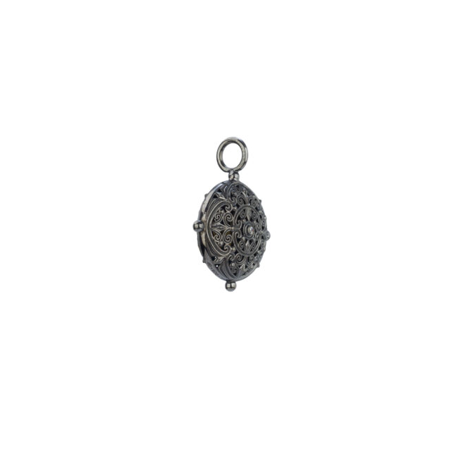 Kallisto round pendant in black plated silver 925 - Image 3