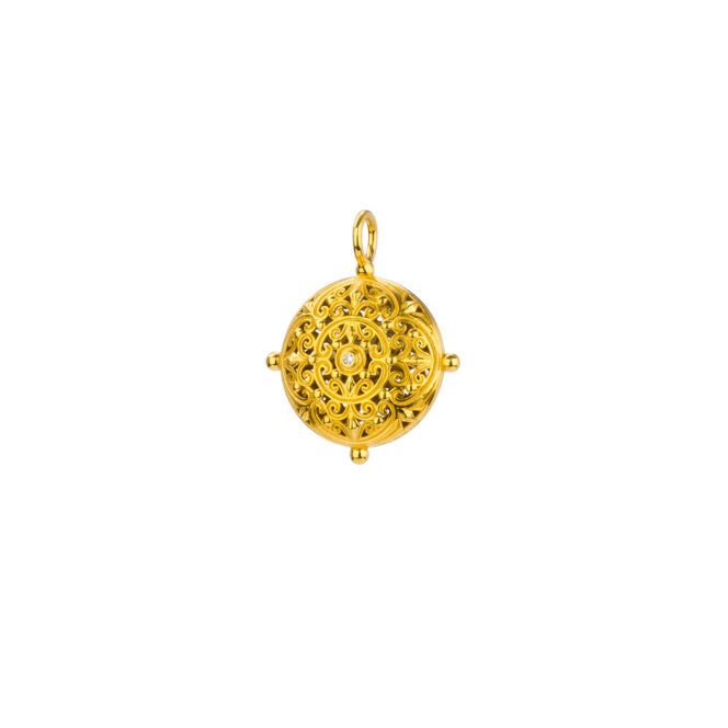 Kallisto round pendant in Gold plated silver 925 - Image 2