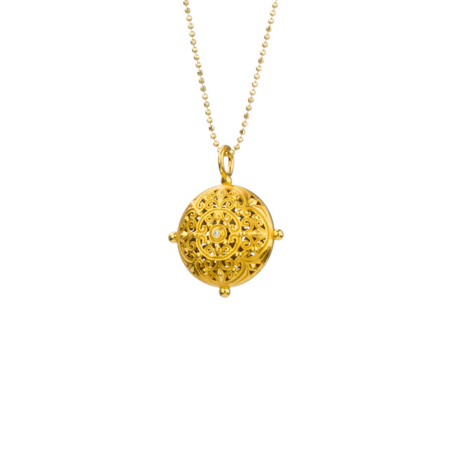 Kallisto round pendant in Gold plated silver 925