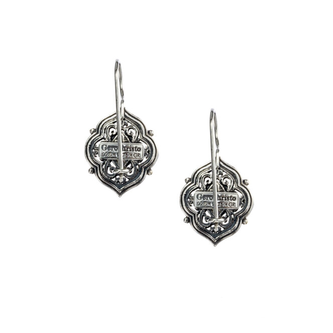 Byzantine earrings in sterling silver with Garnet - Image 2