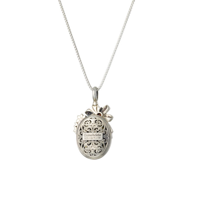 Dione oval pendant in Sterling Silver with Gold Plated Parts - Image 3