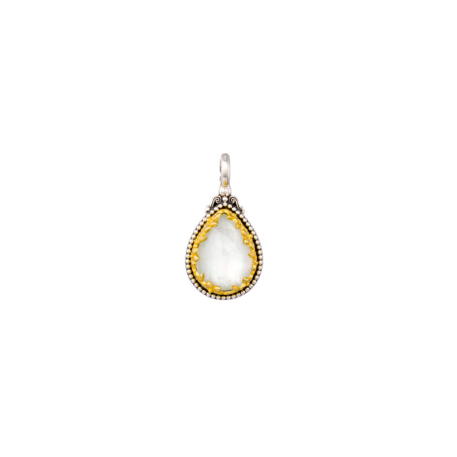 Dione teardrop pendant in sterling silver with Gold plated parts - Image 3