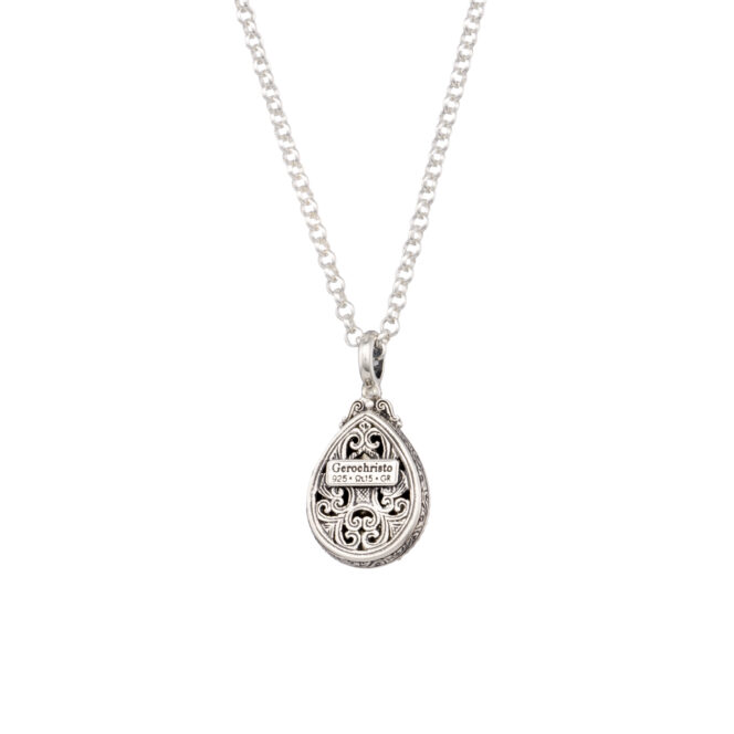 Dione teardrop pendant in sterling silver with Gold plated parts - Image 5