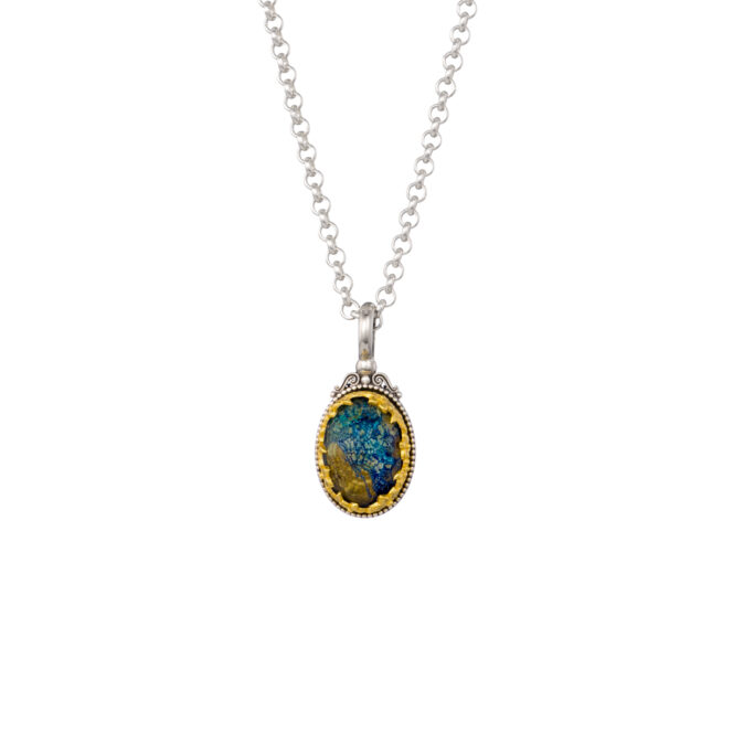 Dione oval pendant in sterling silver with Gold plated parts - Image 2