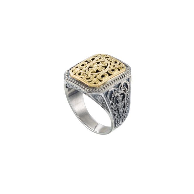 Patmos Men ring in 18K Gold and Sterling Silver - Image 2