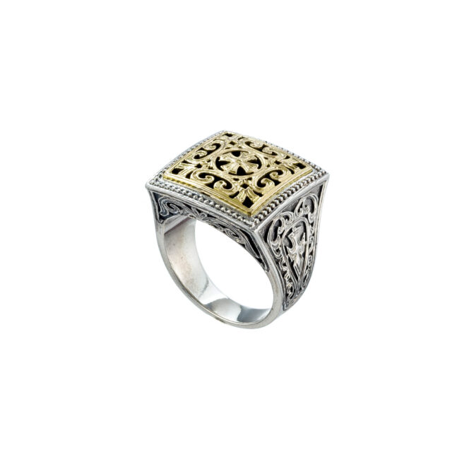 Patmos Men ring in 18K Gold and Sterling Silver - Image 2