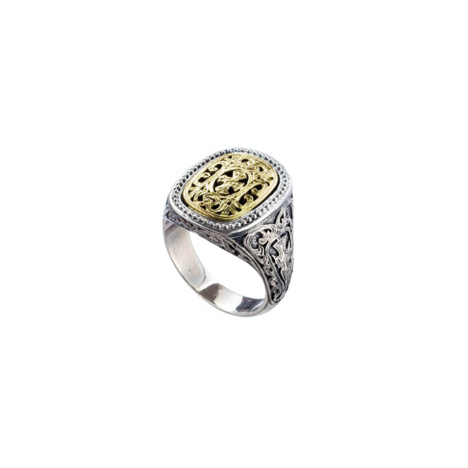 Patmos Men ring in 18K Gold and Sterling Silver - Image 2
