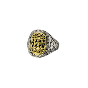 Patmos Men ring in 18K Gold and Sterling Silver