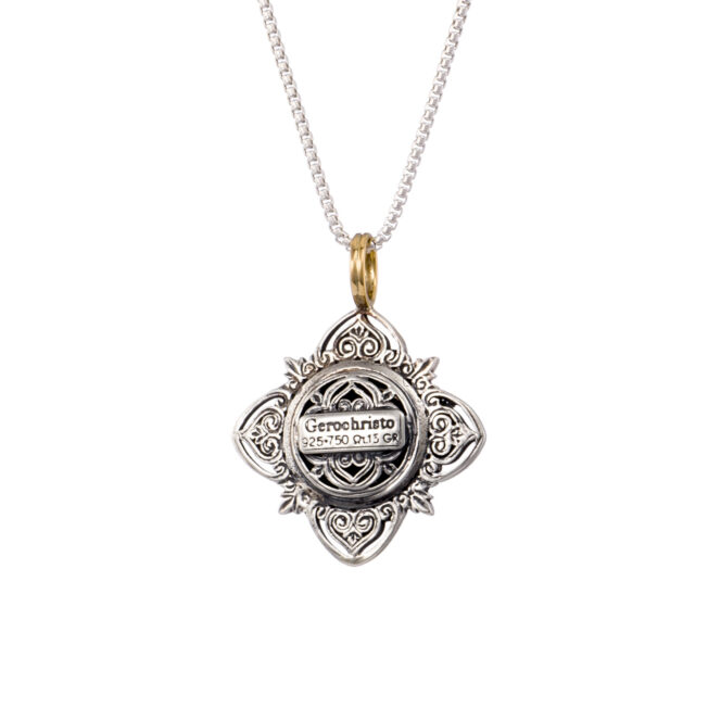 Aretousa cross pendant in 18K Gold and sterling silver - Image 2