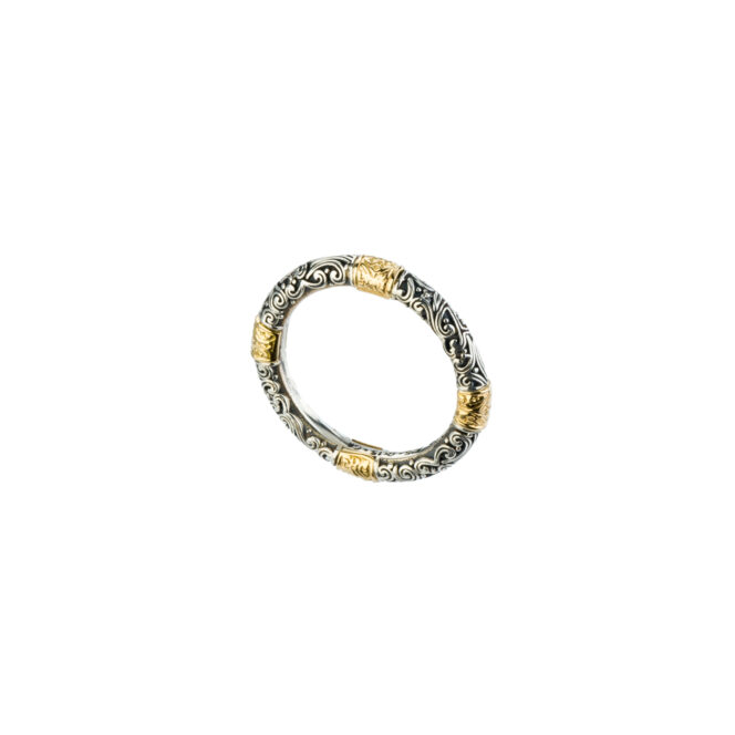 Eden's Garden Band rings in 18K solid Yellow Gold and Sterling silver