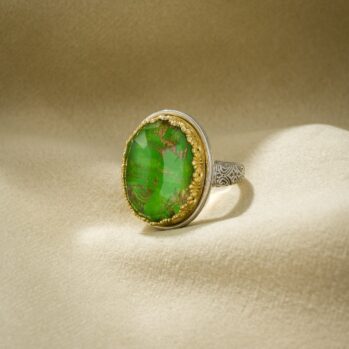 Iris ring in Sterling Silver with Gold Plated Parts