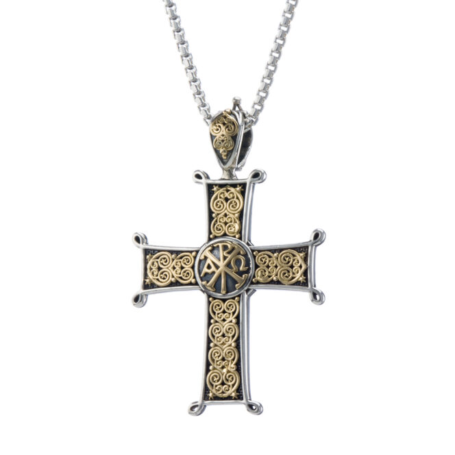 Erotokritos & Aretousa Cross in 18K Gold and Sterling silver - Image 2