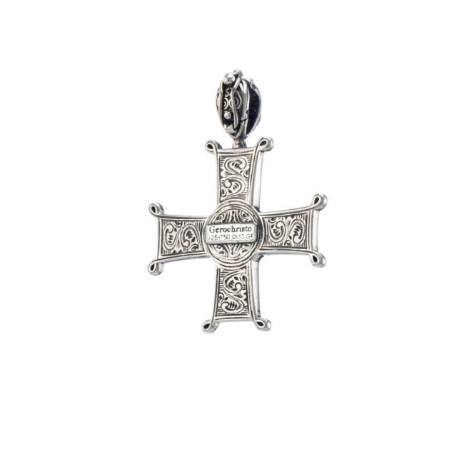 Erotokritos and Aretousa Cross in 18K Gold and Sterling silver with ruby - Image 3