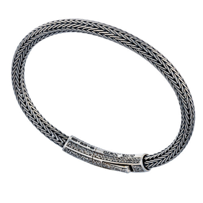 Minoas Bracelet in Sterling silver with handmade chain - Image 2