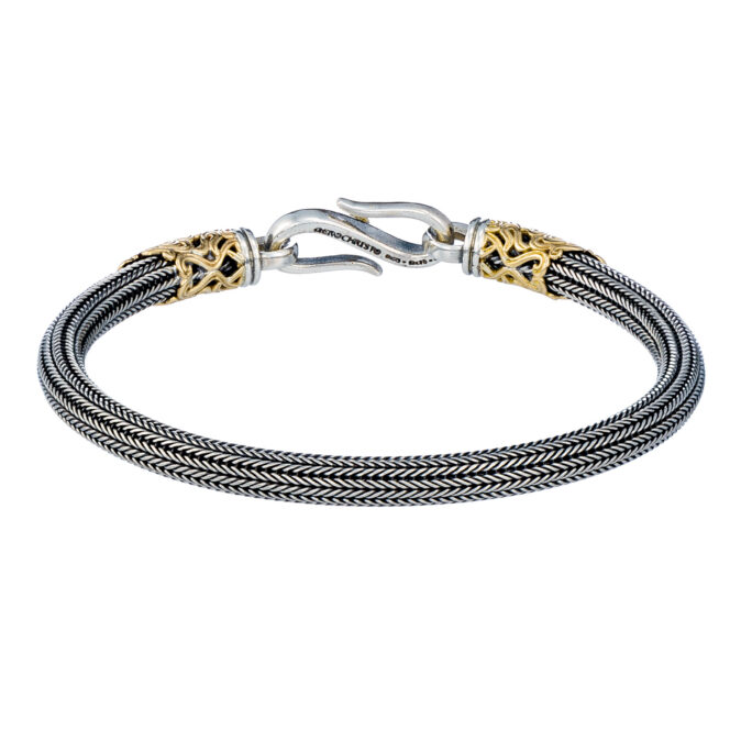 Aretousa Chain Bracelet in 18K Gold and Sterling silver with ruby - Image 2