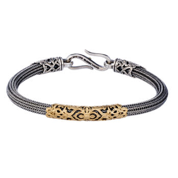 Erotokritos Chain Bracelet in 18K Gold and Sterling silver with ruby
