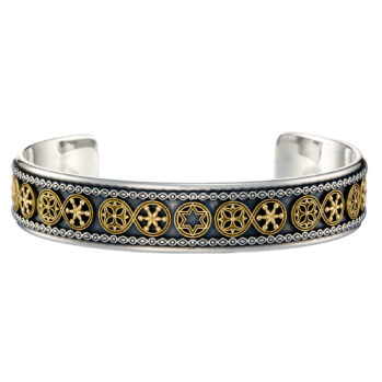 Star of David bracelet in 18K Gold and Sterling silver