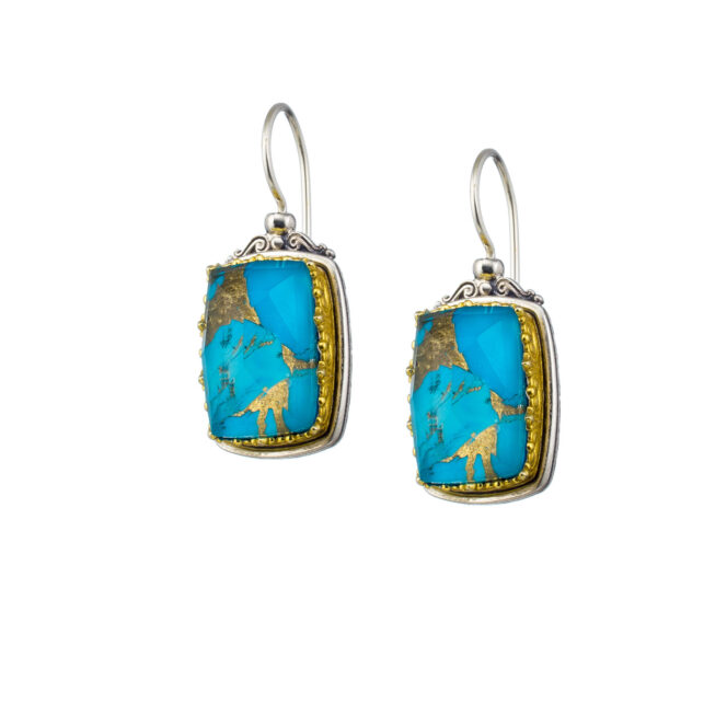 Iris Earrings in Sterling Silver with Gold Plated Parts - Image 2