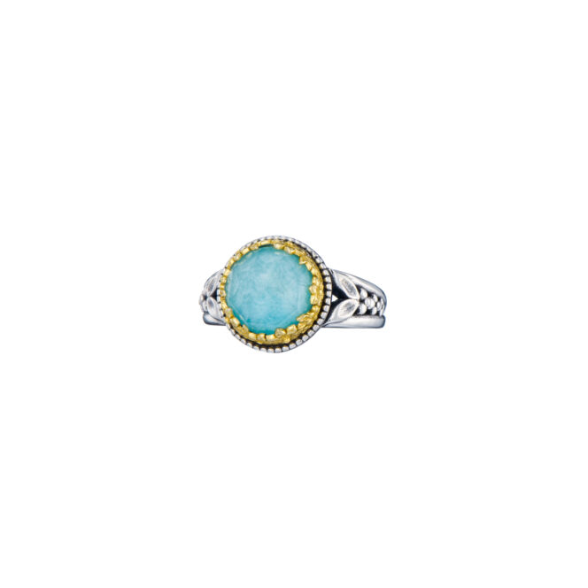 Dione round ring in sterling silver with Gold plated parts - Image 3