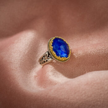 Dione ring in sterling silver with Gold plated parts