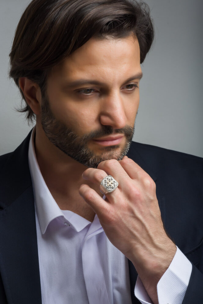 Byzantine men ring in 18K Gold and Sterling silver - Image 2